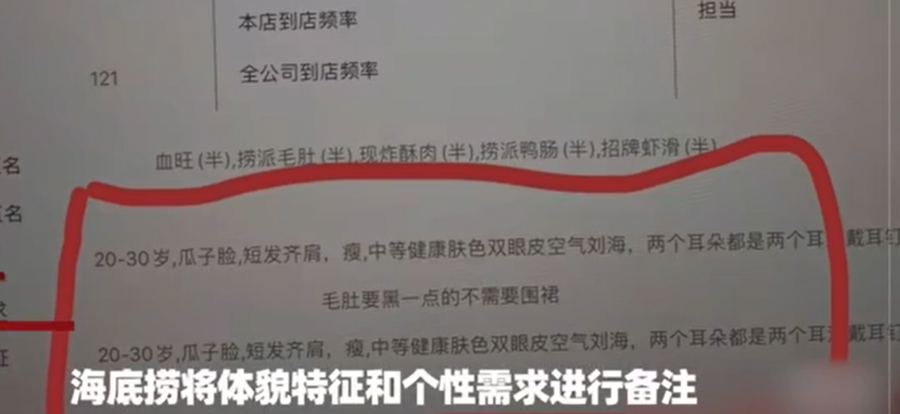 海底捞给顾客体貌特征打标签 这到底是什么情况？