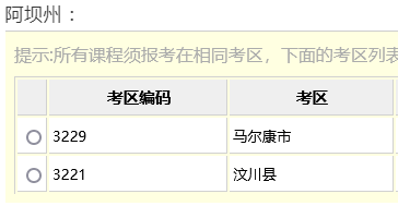 四川自考4月和10月各地市州考区汇总，速查