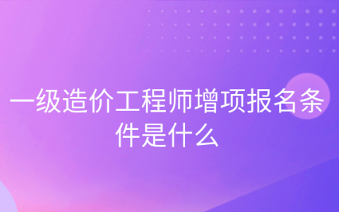 重庆一级造价工程师增项报名条件是什么