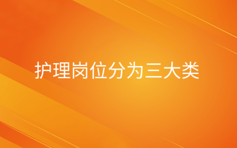 重庆护理岗位分为三大类