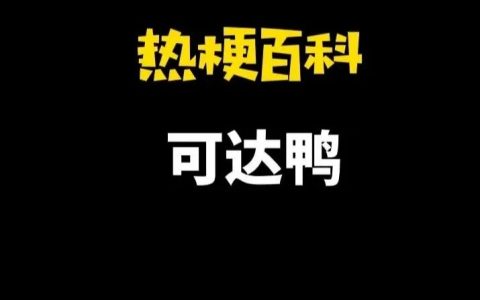 【热梗百科】“可达鸭”是什么梗？