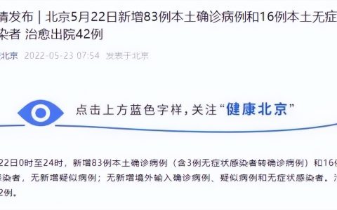 今日北京疫情最新消息:昨日新增本地病例83 16例 涉及多个地区 公布病例情况——