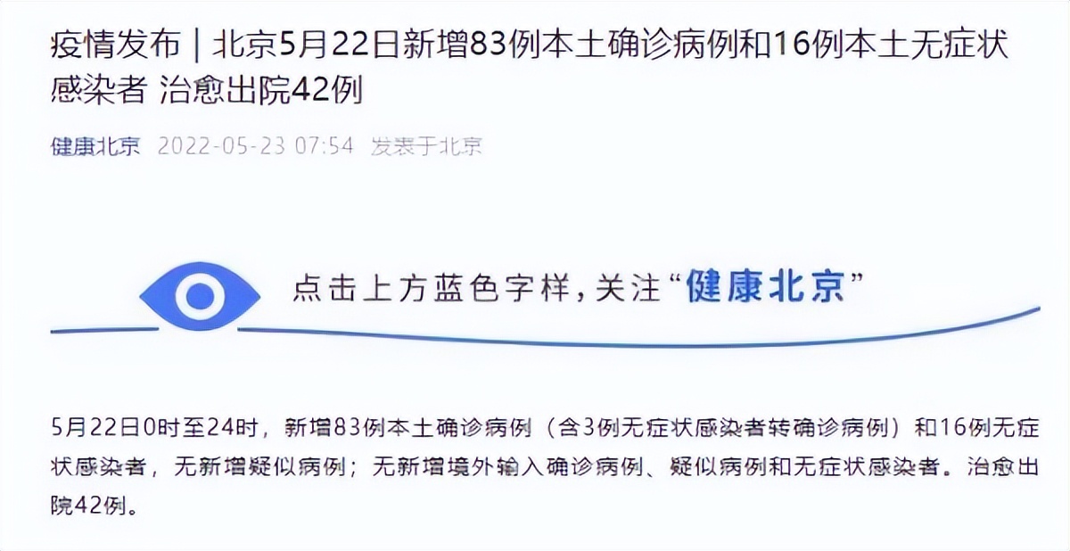 北京疫情今天最新消息：昨日新增本土83+16，涉及多区，病例情况公布