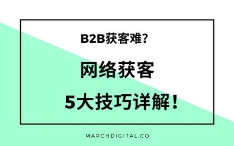 B2B获客难？5大网络获客技巧详解！