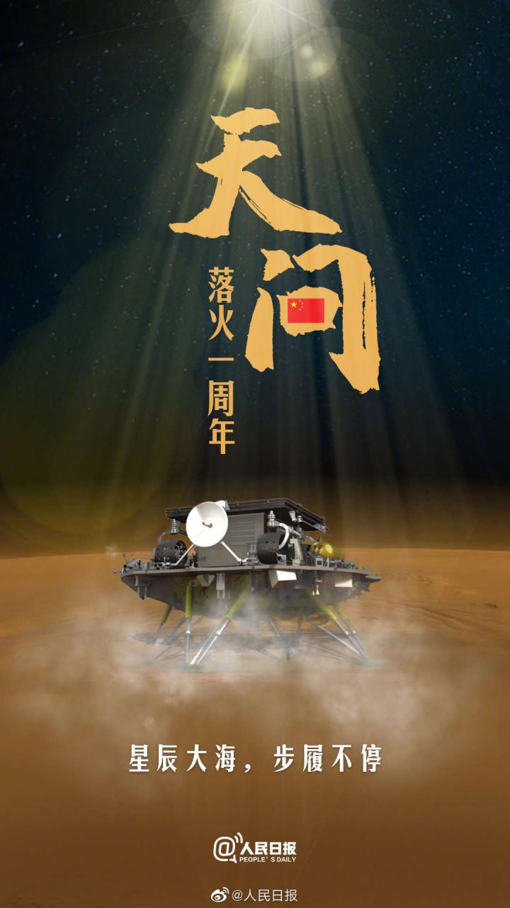 今天，天问一号着陆火星一周年