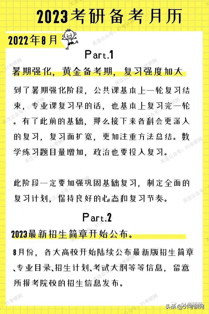 今年考研初试时间基本确定！23考研备考月历出炉