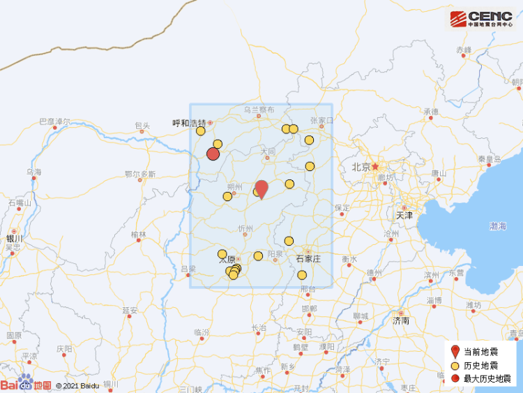 忻州市繁峙县今日再次发生地震，16日曾一天两震，均在3.0级以上…