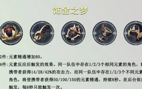 原神神里圣遗物武器推荐(原神2.0全角色武器圣遗物搭配)