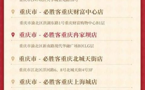 必胜客连锁的原创主题城市列表——必胜客的连锁门店有哪些？