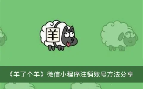 羊 羊 微信小程序 账号注销方法 分享