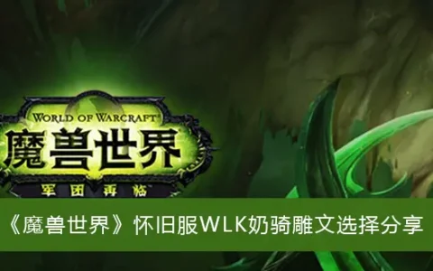 魔兽复古服WLK乳骑雕文选择分享