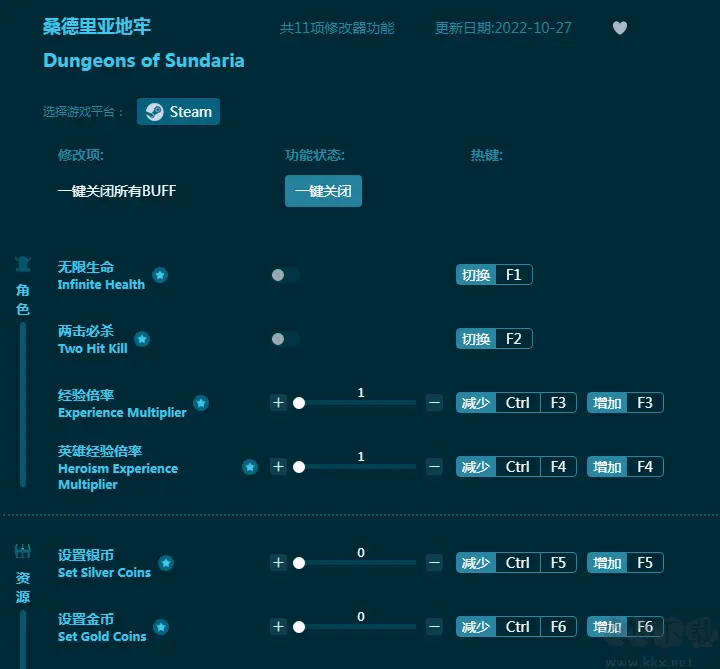 桑德里亚地牢十一项修改器