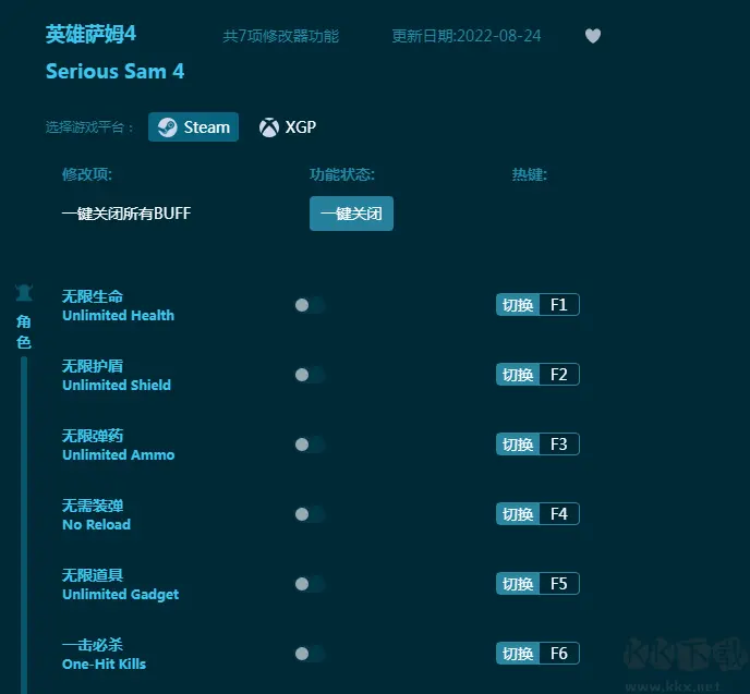 英雄萨姆4七项修改器