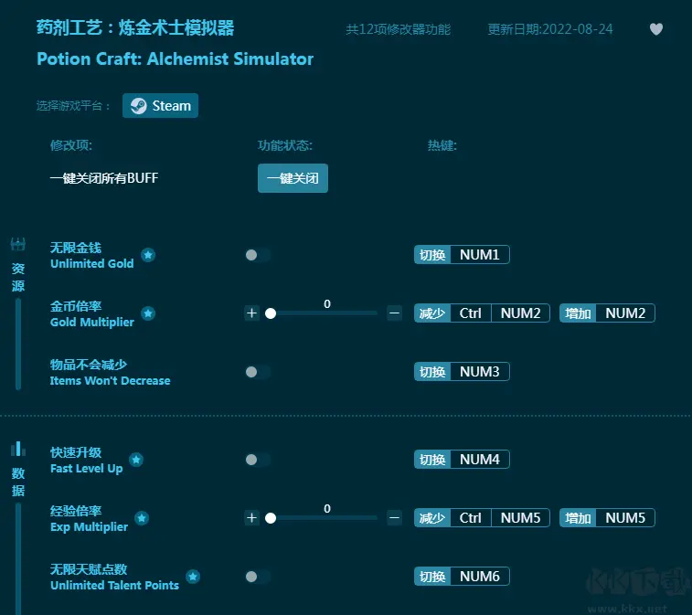 药剂工艺：炼金术士模拟器十二项修改器